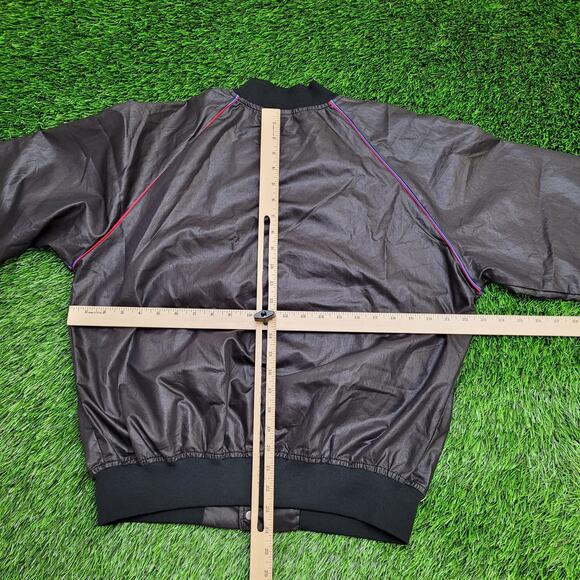 Vintage 80s BFGoodrich Racing Jacket Large 23x23 Boxy Crop Black Raglan - Picture 9 of 12